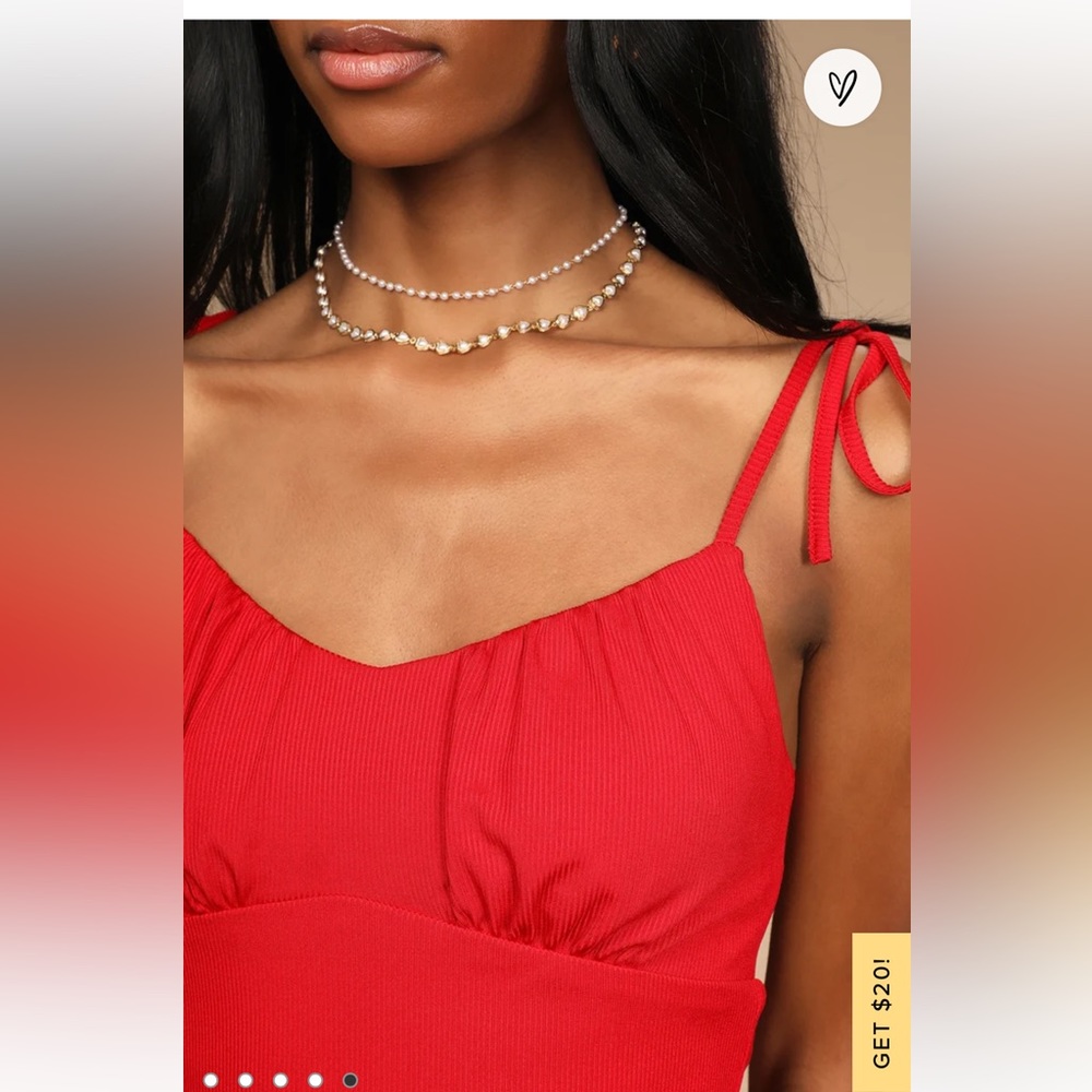 Lulus Ever So Sweet Red Ribbed Tie-Strap Bodycon Mini Dress - Picture 2 of 9